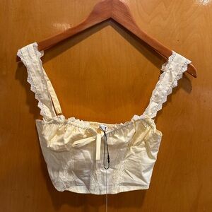 Fashion Nova Cottage Core Corset Top (Yellow)